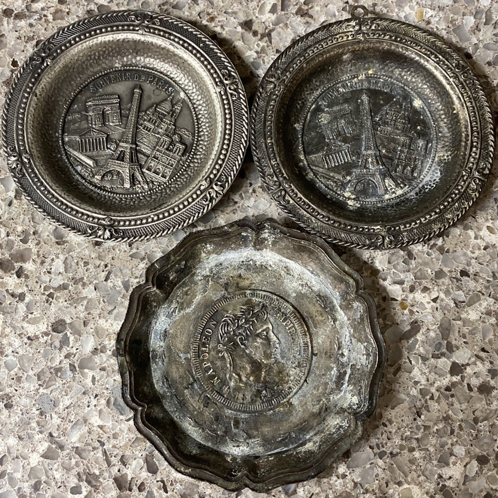Vintage set of 3 1930's Polyne Fabrication Francaise S.A.P. Paris Souvenirs